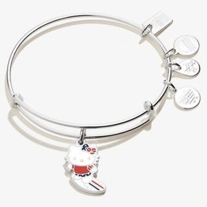 Alex & Ani Hello Kitty X Team USA Surfer Bangle Silver Charm Bracelet NWT